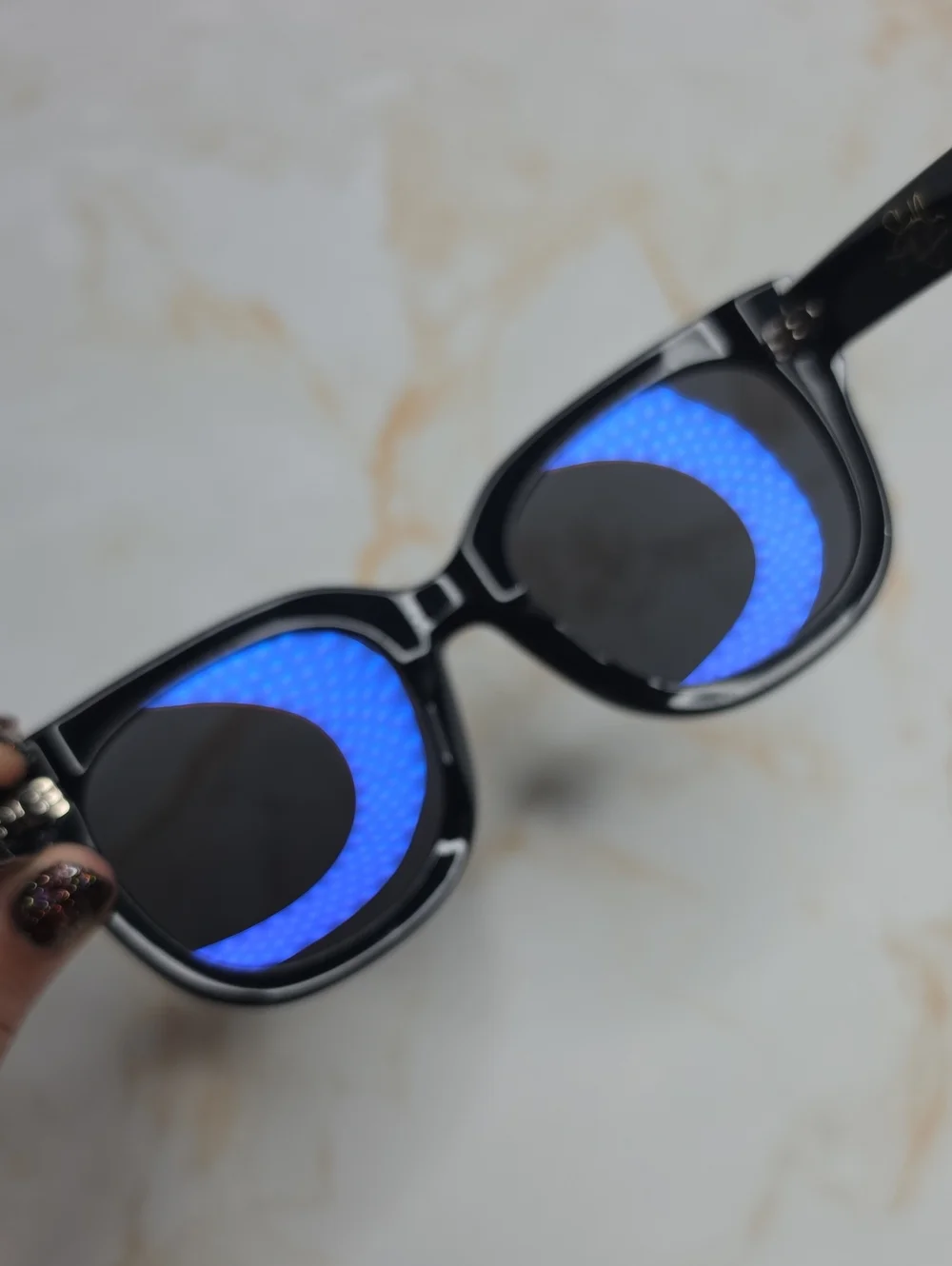 Elton John Legend Black Studded Oversized  Sunglasses